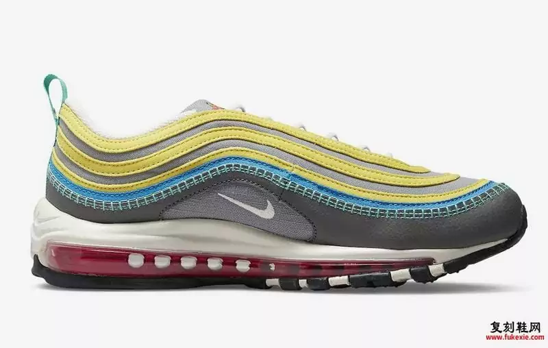 nike air max 97 air sprung homme et femme pourpre jaune gris1